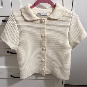 Zara Button Down Cream Cardigan